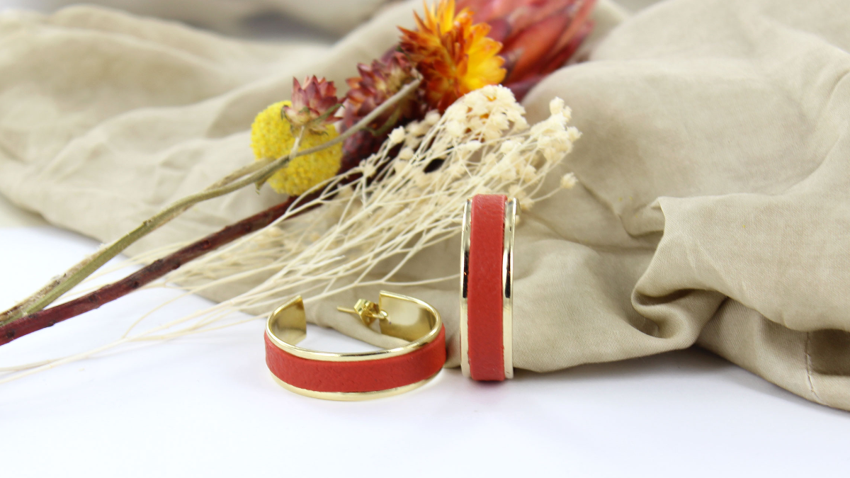 Schema Fimo leather hoop earrings Schema Fimo leather hoop earrings