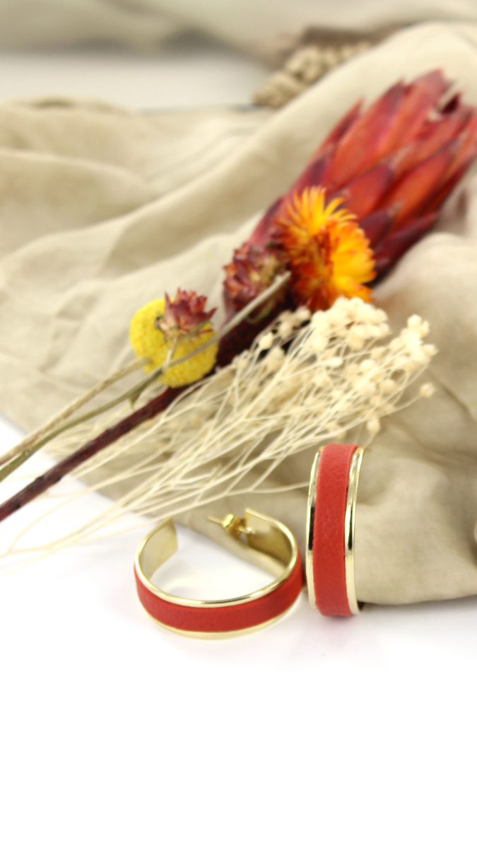 Schema Fimo leather hoop earrings Schema Fimo leather hoop earrings