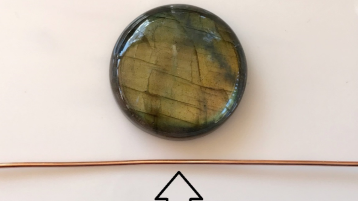 Wire wrap pendant tutorial with gemstone and copper wire : Step 1 Wire wrap pendant tutorial with gemstone and copper wire : Step 1