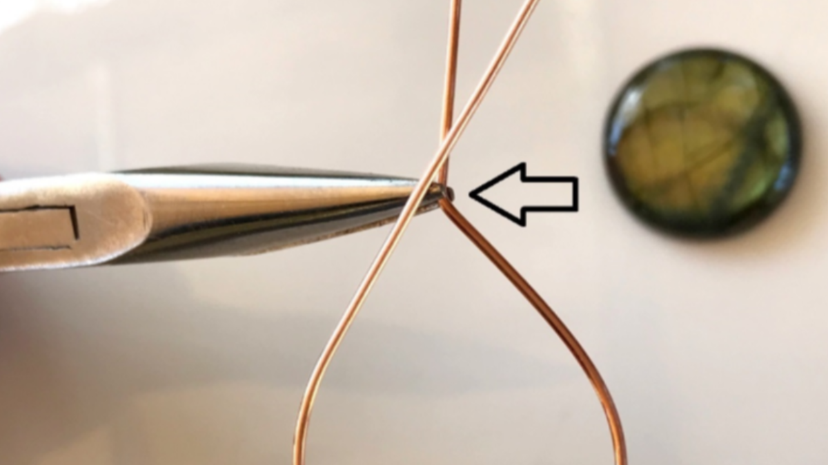 Wire wrap pendant tutorial with gemstone and copper wire : Step 4 Wire wrap pendant tutorial with gemstone and copper wire : Step 4