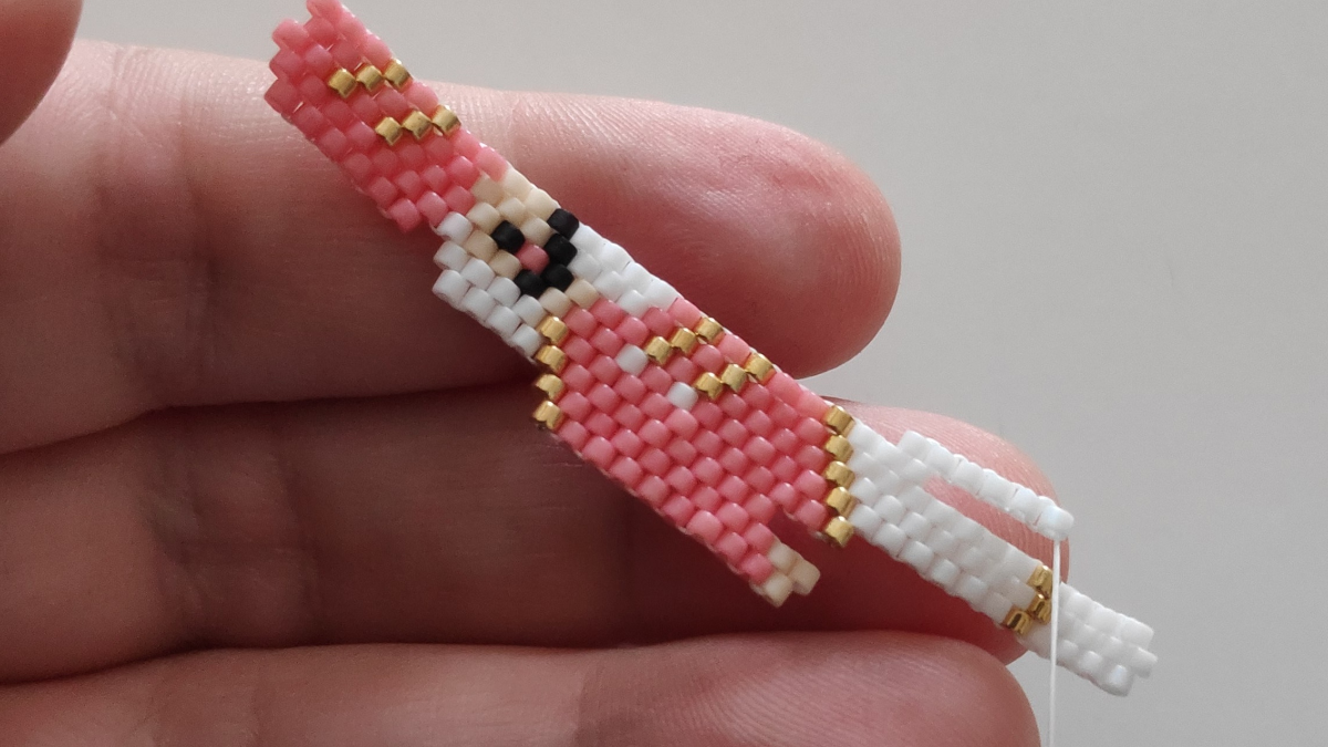 DIY weaving Christmas brickstitch pattern Nutcracker beads Miyuki Delicas : Step 3 DIY weaving Christmas brickstitch pattern Nutcracker beads Miyuki Delicas : Step 3