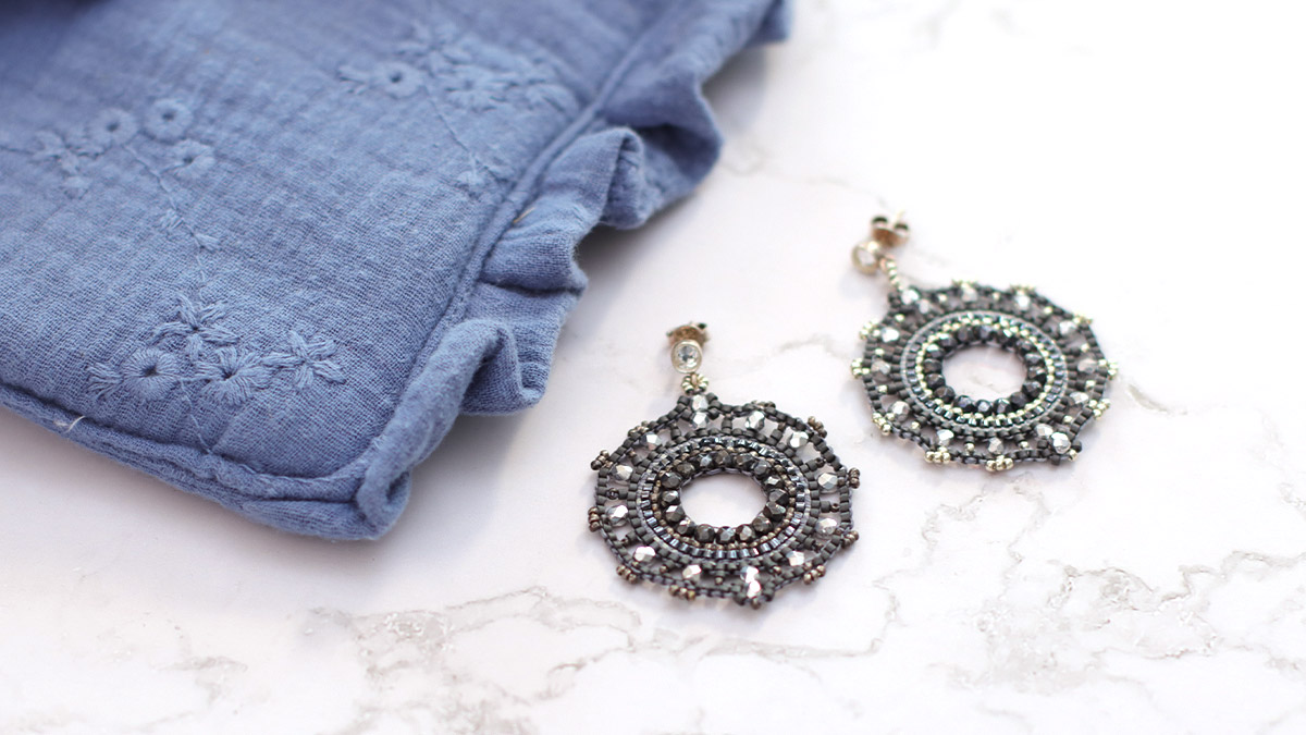 Schema  Miyuki Geodes Brick Stitch Weave Earrings