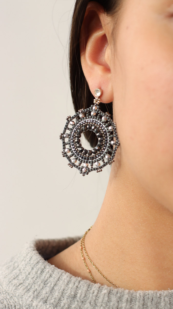 Schema  Miyuki Geodes Brick Stitch Weave Earrings