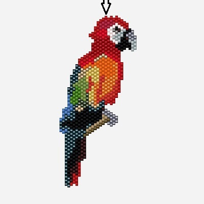Brickstitch and Peyote Parrot : Step 1