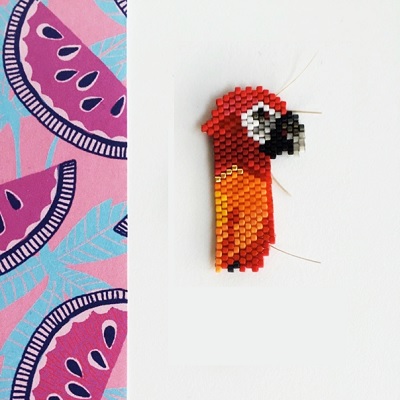 Brickstitch and Peyote Parrot : Step 3