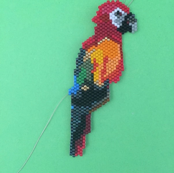 Brickstitch and Peyote Parrot : Step 9