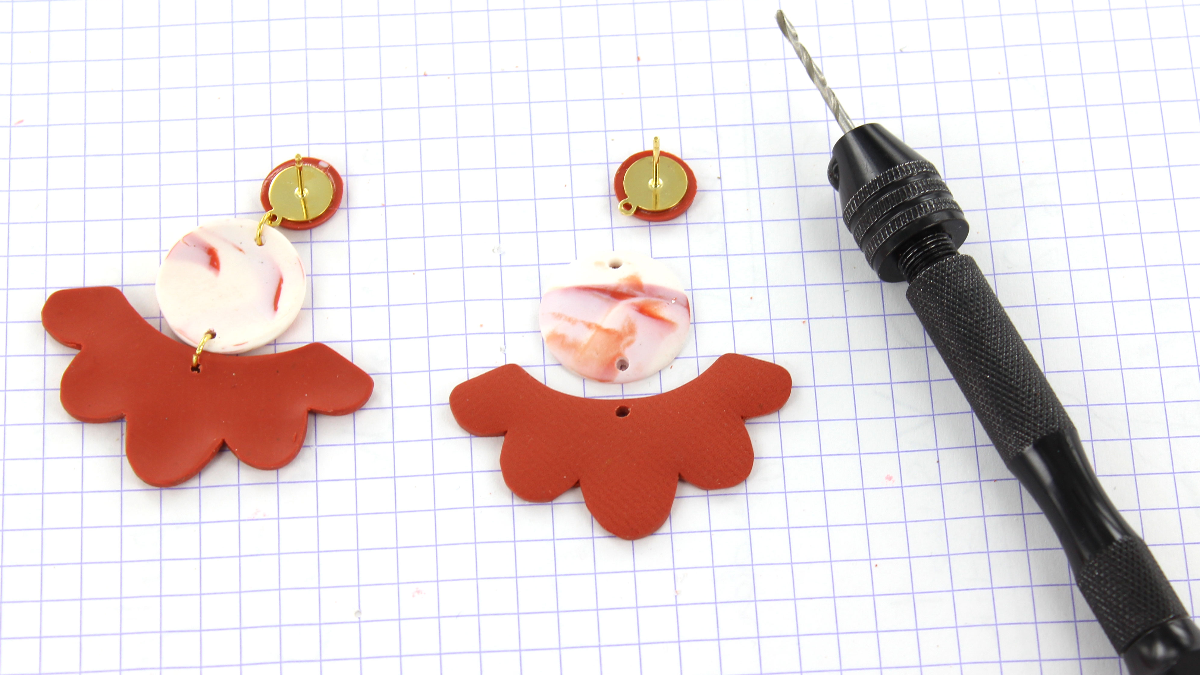 Flower template earrings Perles and Co : Step 11