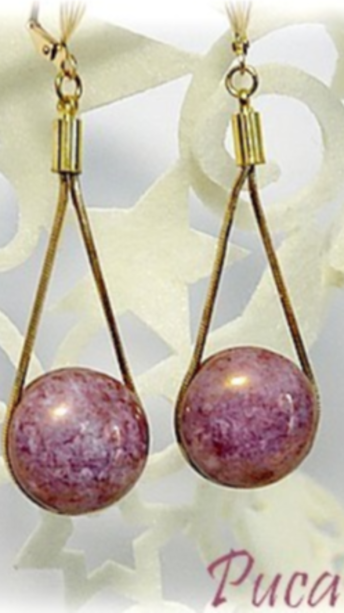 Schema  Lya pendant earrings with cabochon by Puca