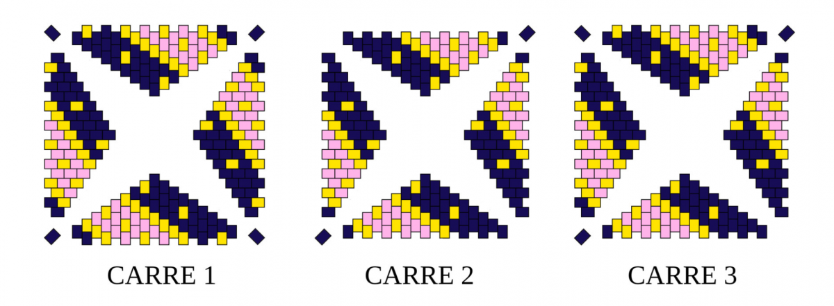 Schema  3D Christmas Stars in peyote weave with Miyuki beads