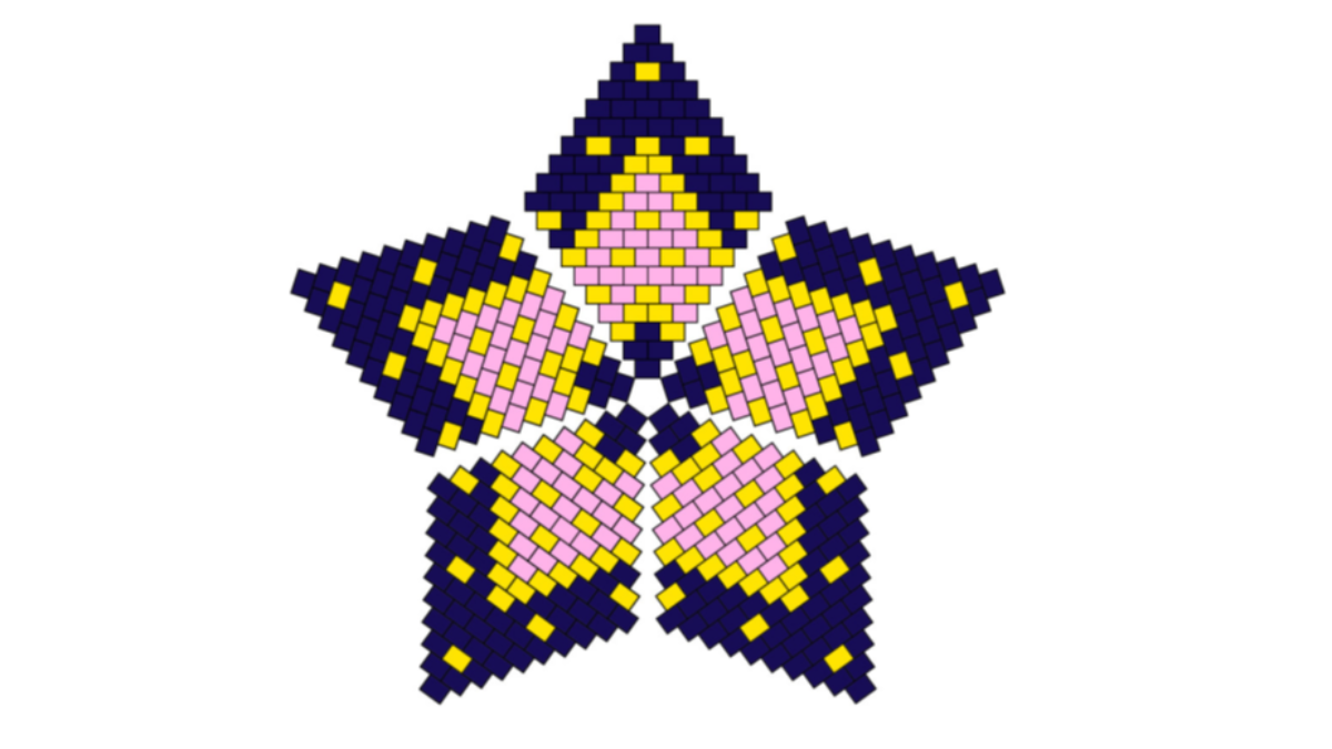 3D Christmas Stars in peyote weave with Miyuki beads : Step 1