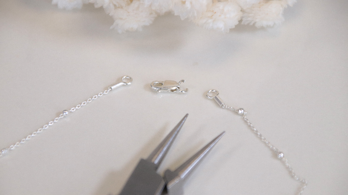 925 Sterling Silver Ball Chain Necklace with Gemstone Pendant : Step 2