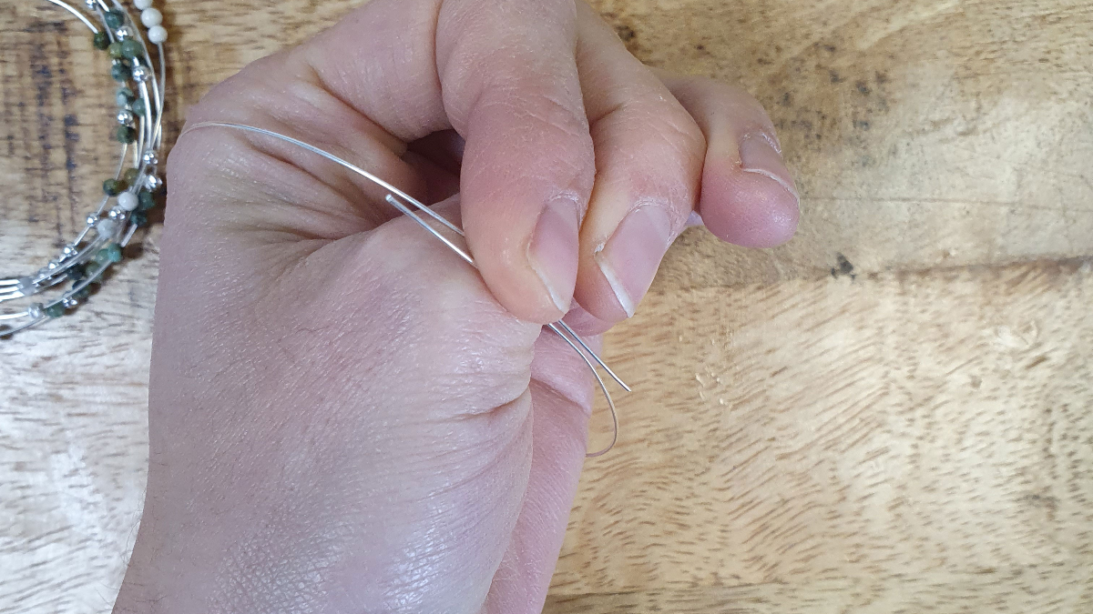 925 Sterling Silver Weekly Bracelet with Gemstones - African Turquoise and Howlite : Step 2