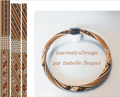 Schema  Spiral necklace with Miyuki seed beads and tight stitch crochet hook 15