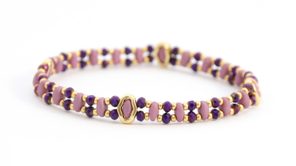 Schema SuperDuo Elastic Bead Bracelet with Halo Beads Schema SuperDuo Elastic Bead Bracelet with Halo Beads