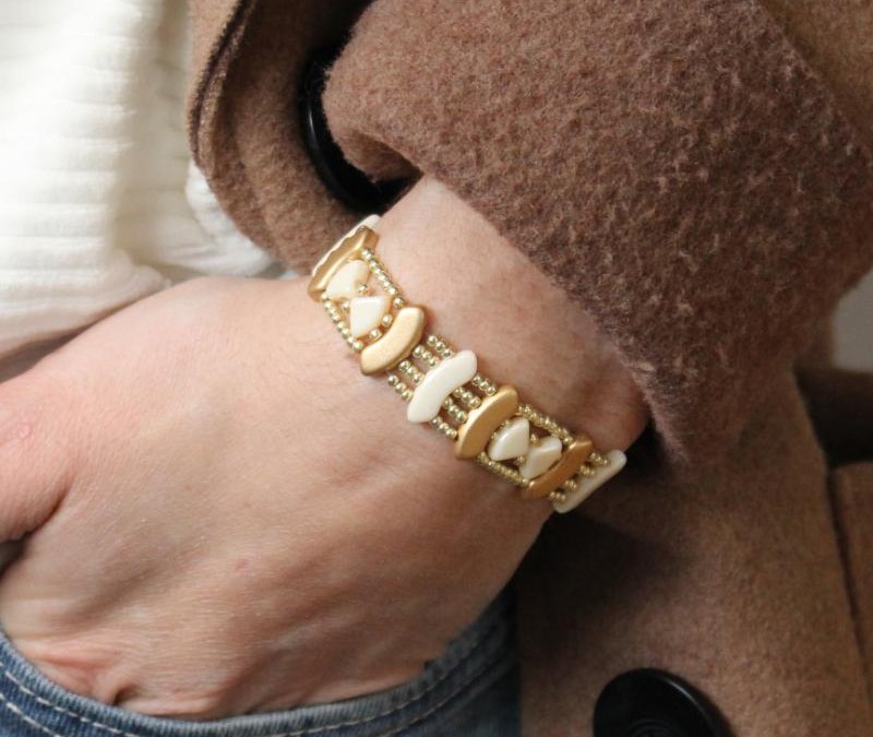 Schema  Glass bead bracelet PieDuo and QuadBow