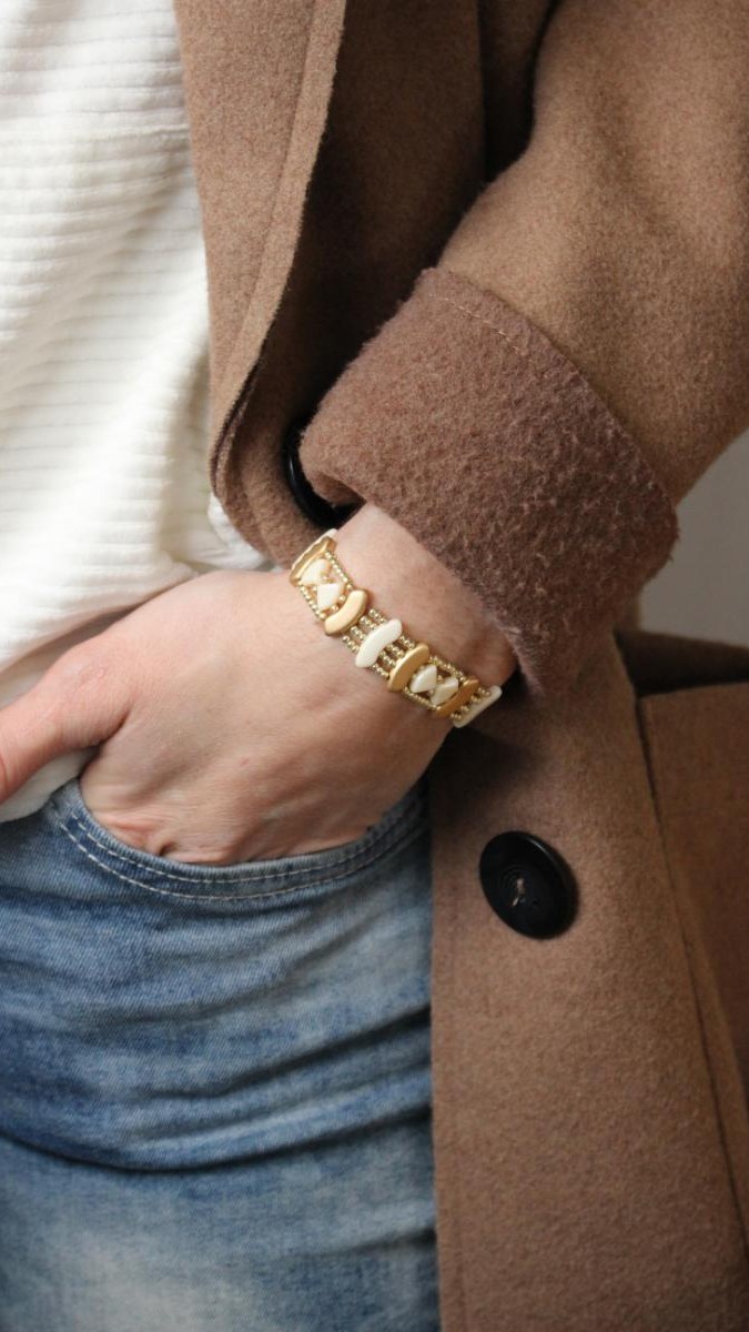 Schema  Glass bead bracelet PieDuo and QuadBow