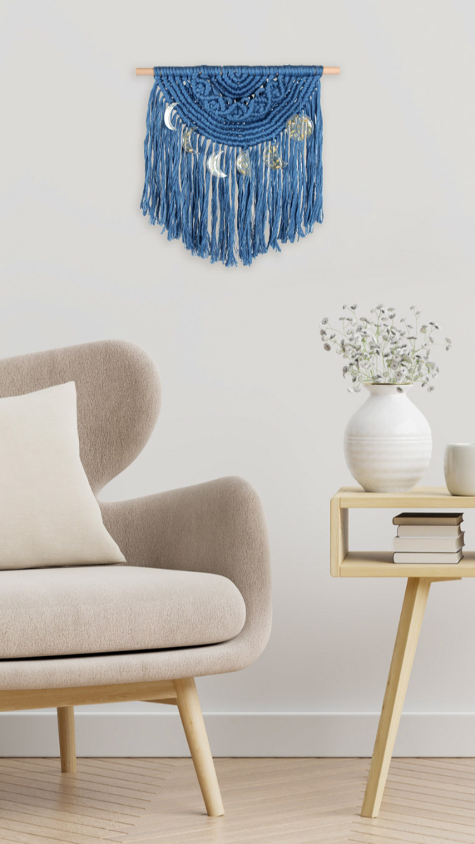 Tuto Macrame wall hanging with resin moons