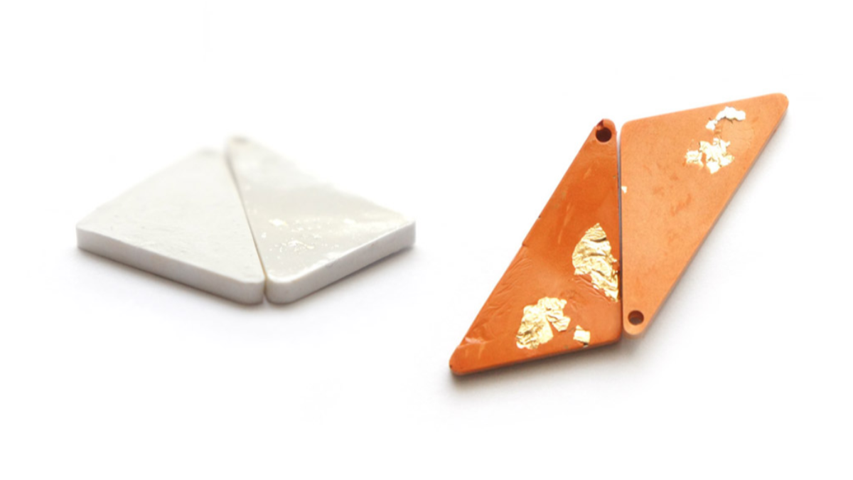 Earrings tutorial with Raysin Casting Powder imitation ceramic : Step 2