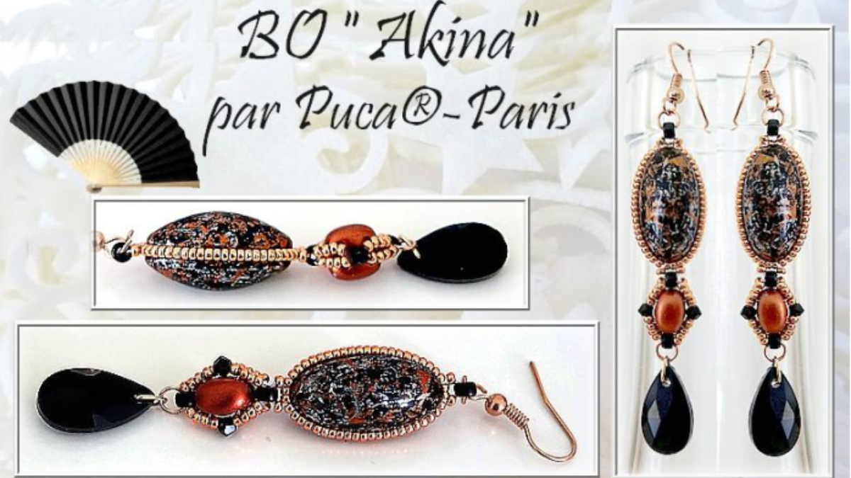 Akina glass beads Athos and Samos earrings by Puca