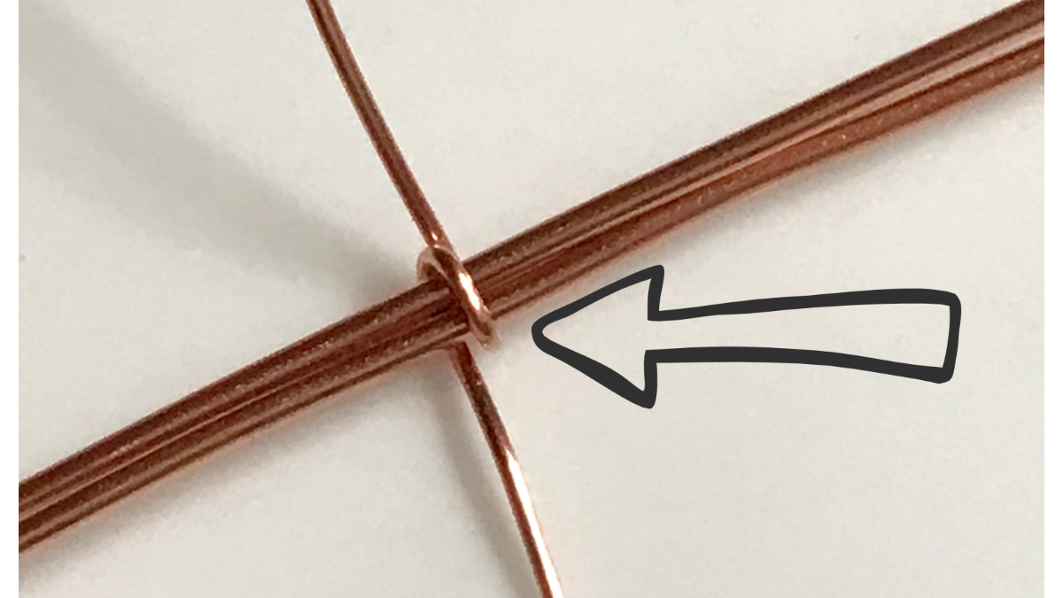 Wire wrapped pendant with gemstone cabochon and copper wire : Step 4