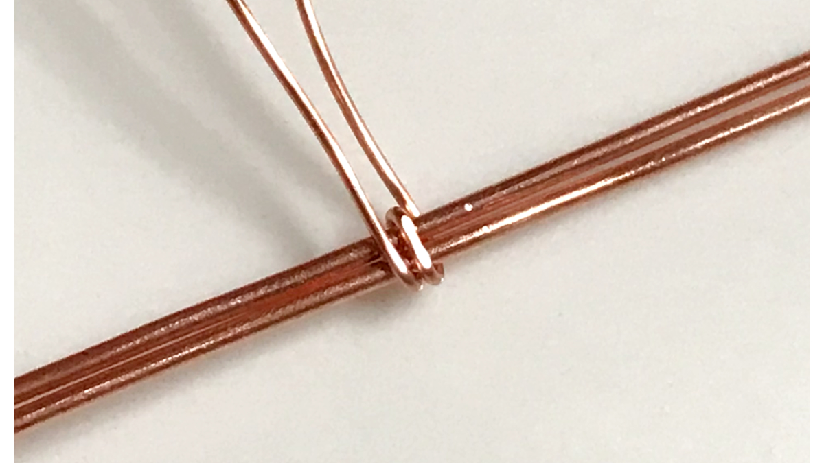 Wire wrapped pendant with gemstone cabochon and copper wire : Step 6