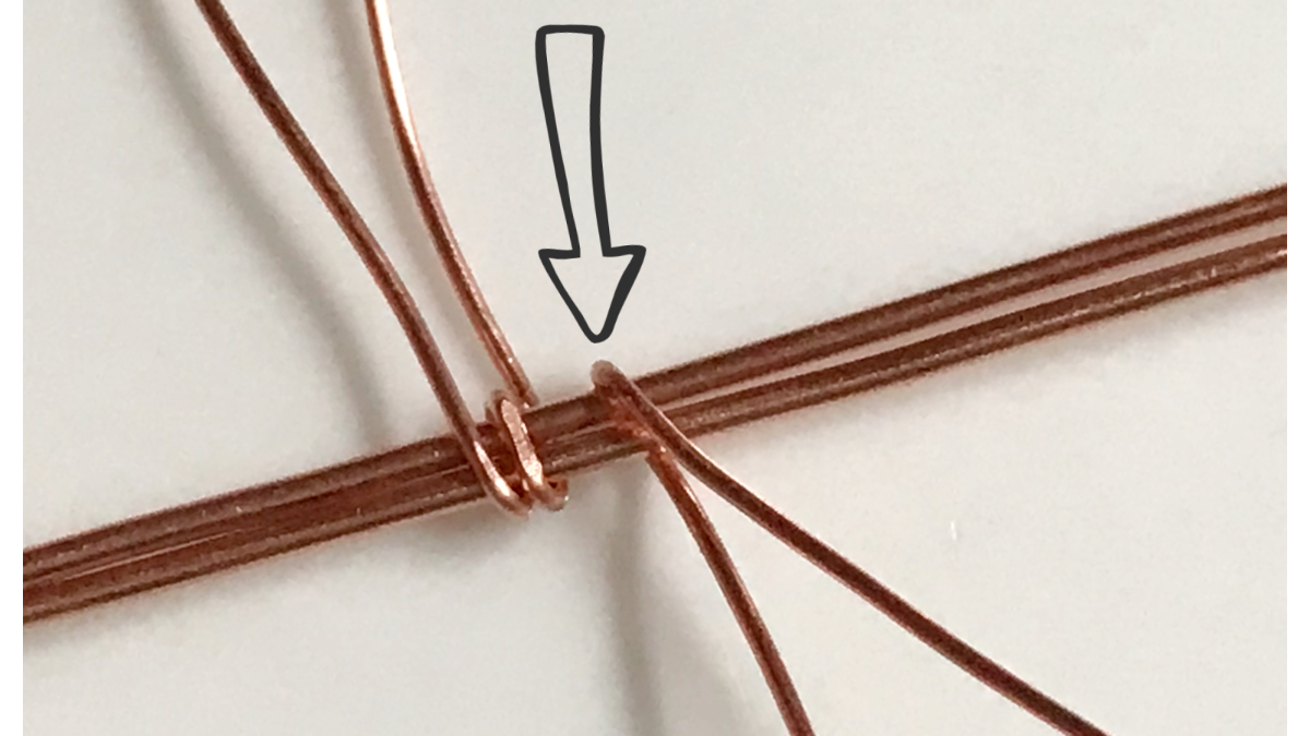 Wire wrapped pendant with gemstone cabochon and copper wire : Step 8