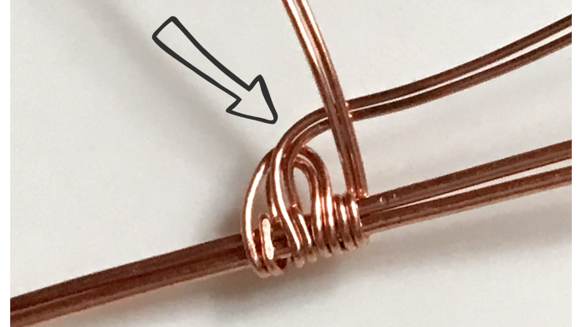 Wire wrapped pendant with gemstone cabochon and copper wire : Step 13