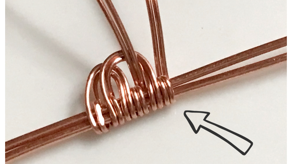Wire wrapped pendant with gemstone cabochon and copper wire : Step 14
