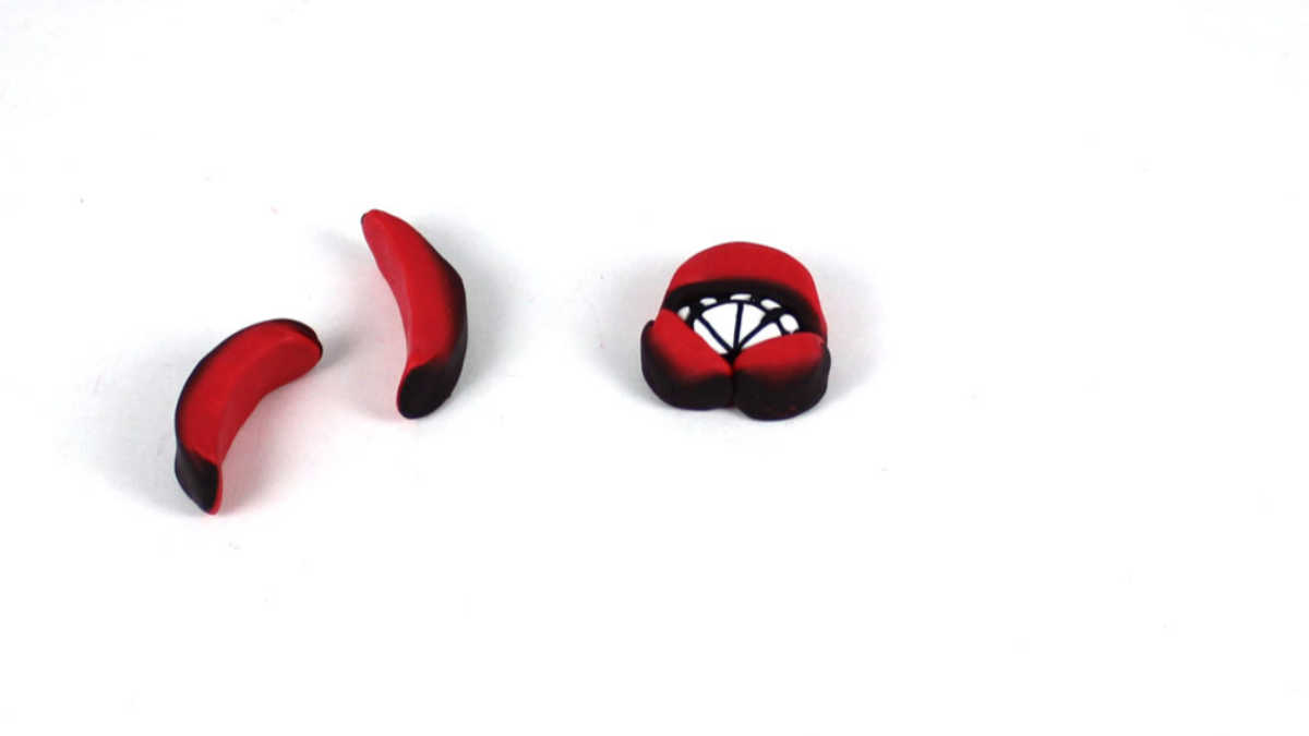 Pink cane polymer clay earrings : Step 12