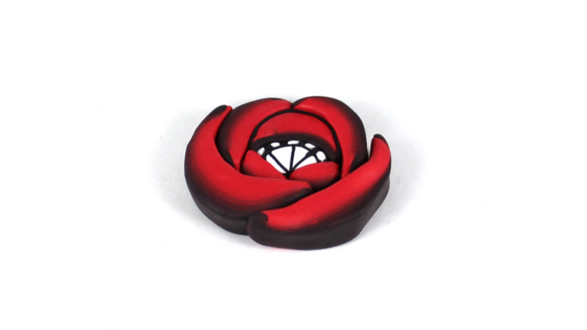 Pink cane polymer clay earrings : Step 14