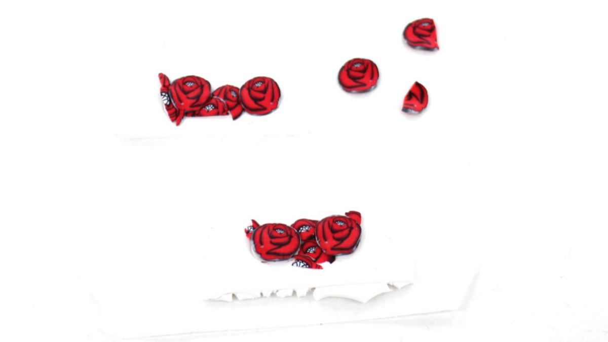 Pink cane polymer clay earrings : Step 22