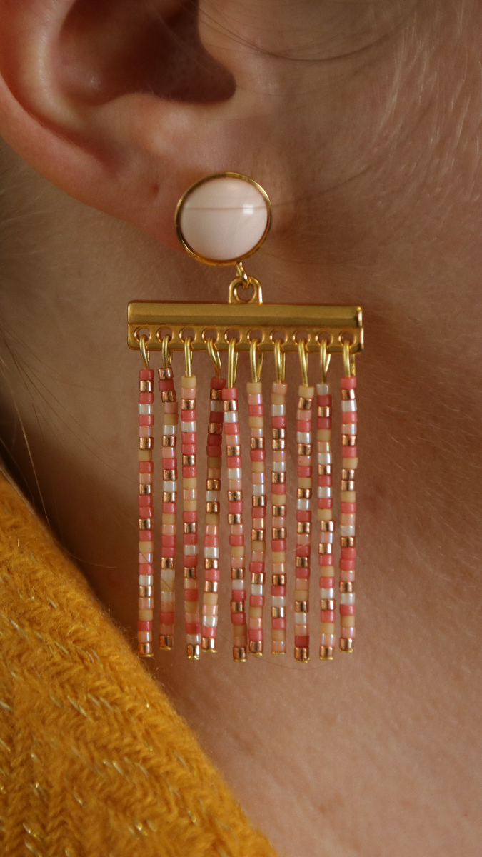 Schema Miyuki Delicas 11/0 beaded fringed earrings Schema Miyuki Delicas 11/0 beaded fringed earrings