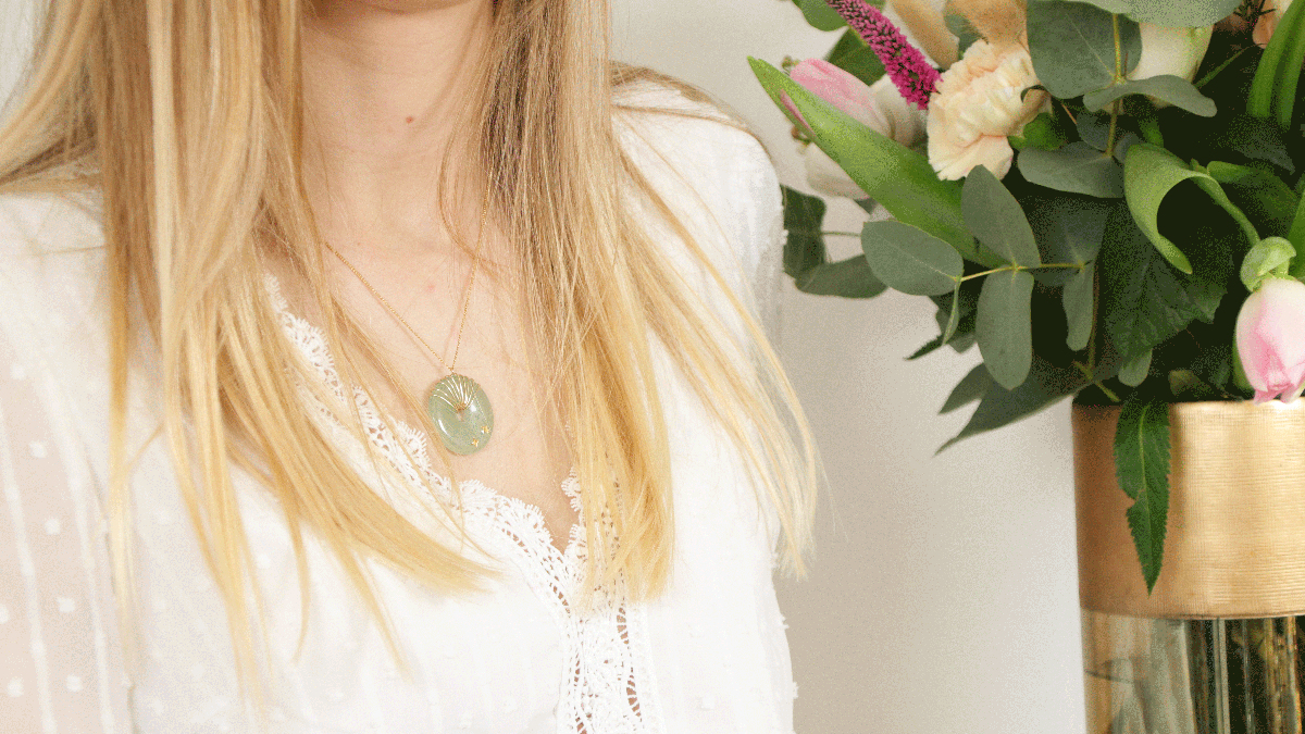 Schema  DIY Gold Plated and gemstone necklace donut Aventurine