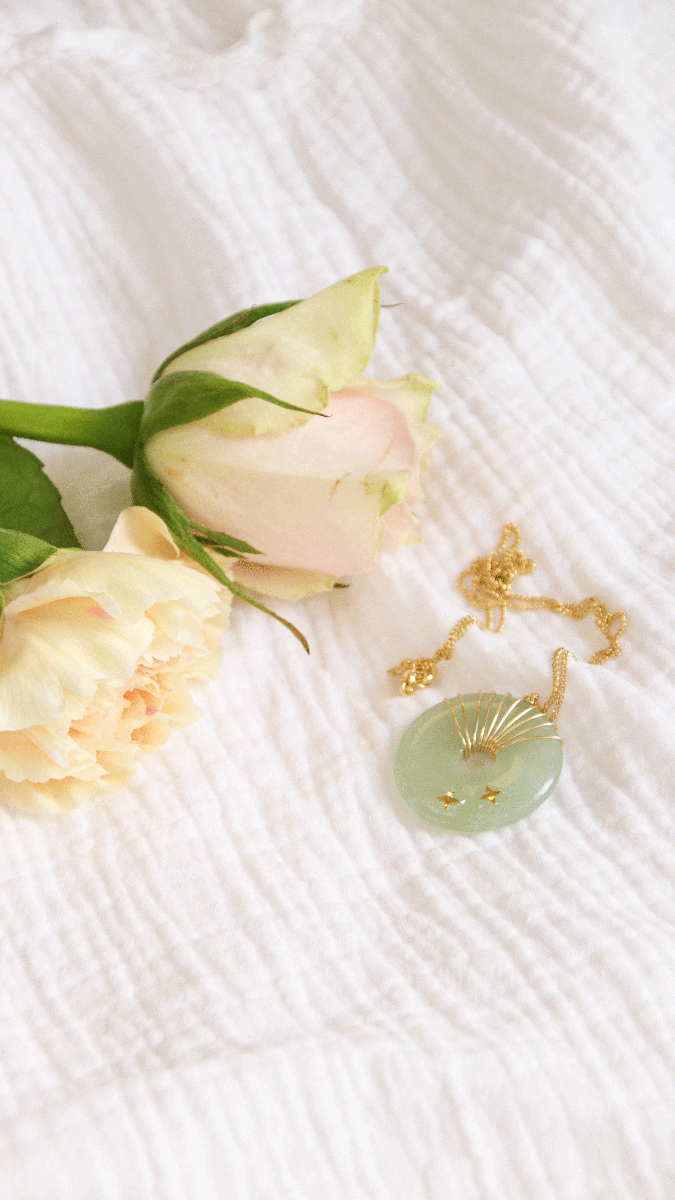 Schema  DIY Gold Plated and gemstone necklace donut Aventurine