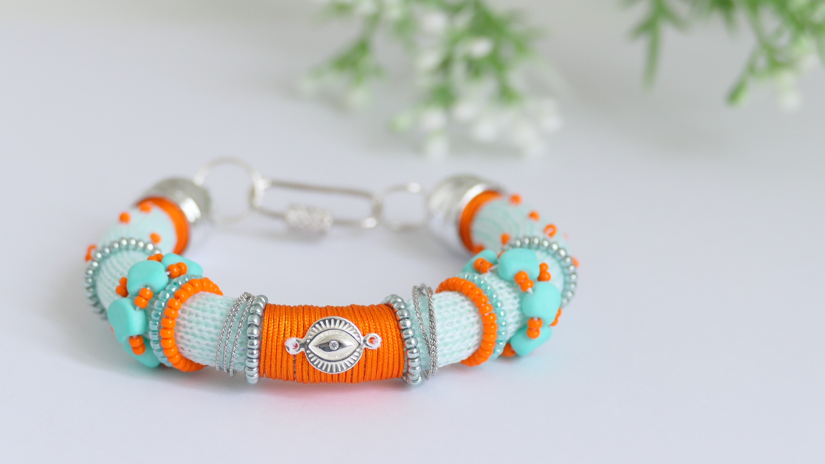 Schema  DIY Jaipur bracelet with cord and beads by Caticoud