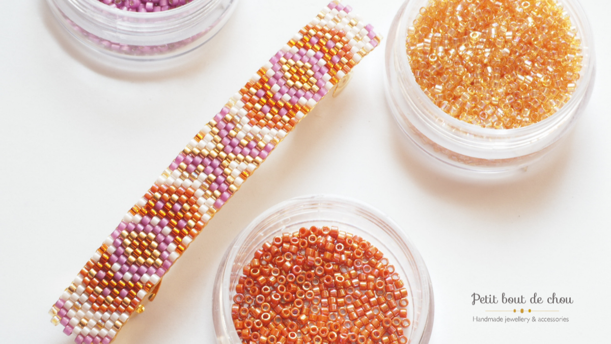 Schema Miyuki peyote weave hair clip Schema Miyuki peyote weave hair clip