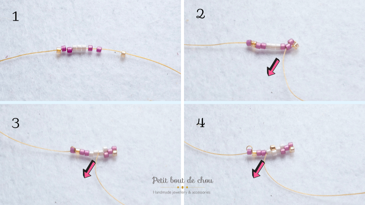 Miyuki peyote weave hair clip : Step 2 Miyuki peyote weave hair clip : Step 2