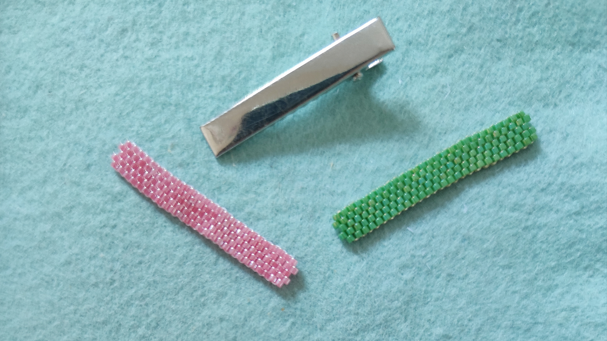 Miyuki Delicas 11/0 bead weave flower clips : Step 5 Miyuki Delicas 11/0 bead weave flower clips : Step 5