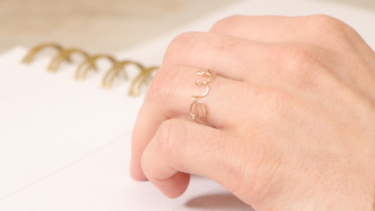 Yes word ring in shaped wire