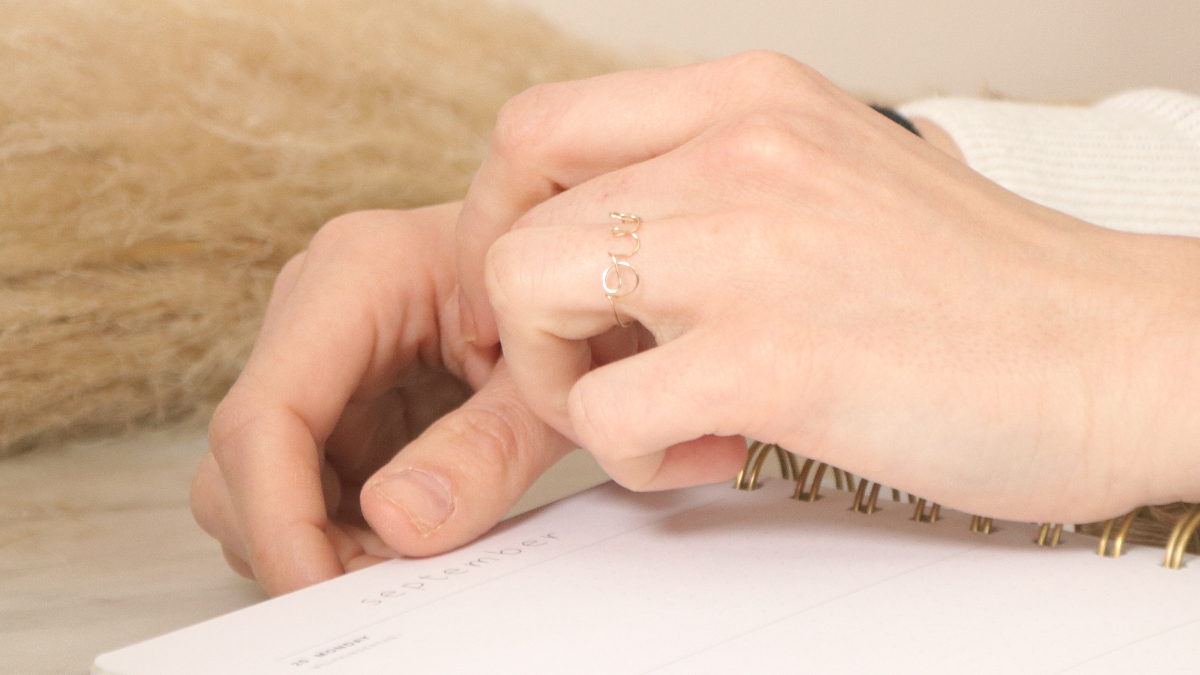 Schema Yes word ring in shaped wire Schema Yes word ring in shaped wire