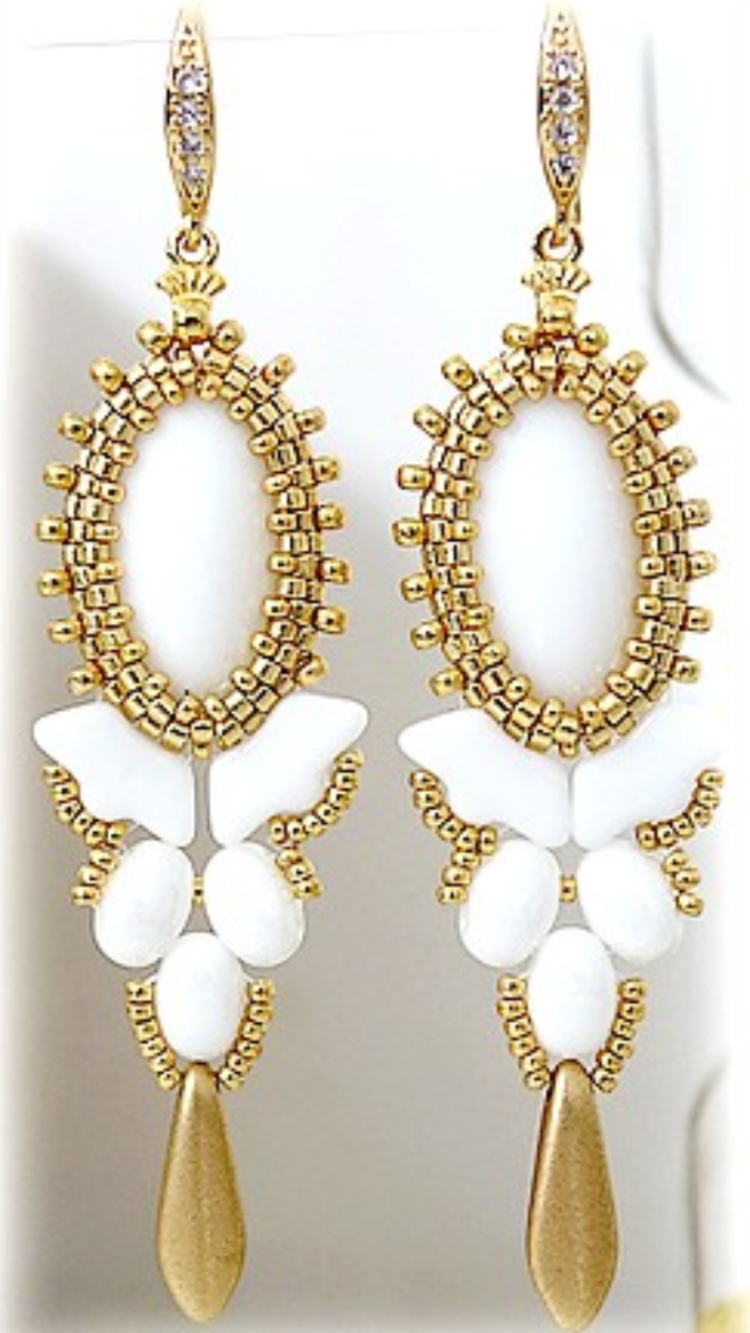 Schema Lolita pendant earrings with Athos glass bead by Puca Schema Lolita pendant earrings with Athos glass bead by Puca