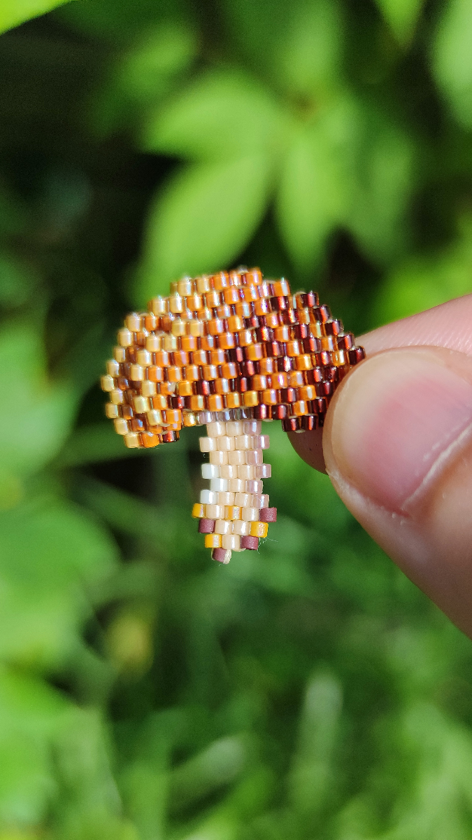 Schema  DIY blackberry and mushroom relief bead weaving magnet Miyuki 11/0