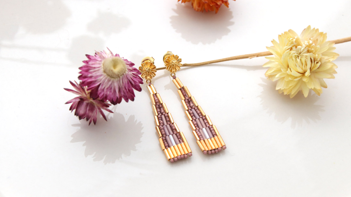 Schema  Miyuki Brick Stitch Bugles Earrings