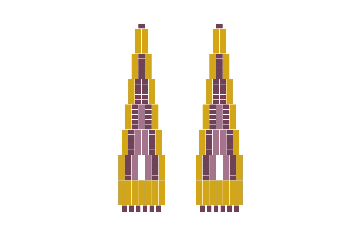 Schema  Miyuki Brick Stitch Bugles Earrings