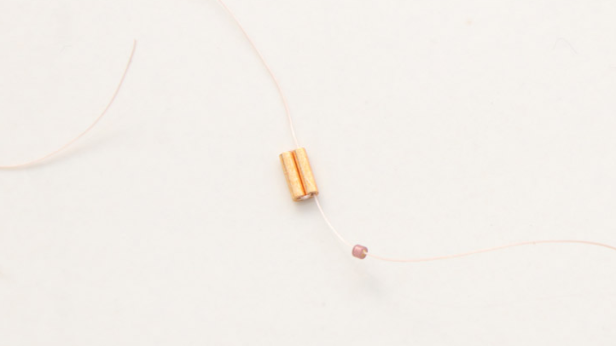 Miyuki Brick Stitch Bugles Earrings : Step 1