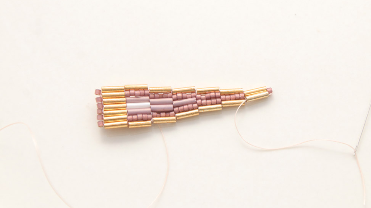 Miyuki Brick Stitch Bugles Earrings : Step 13