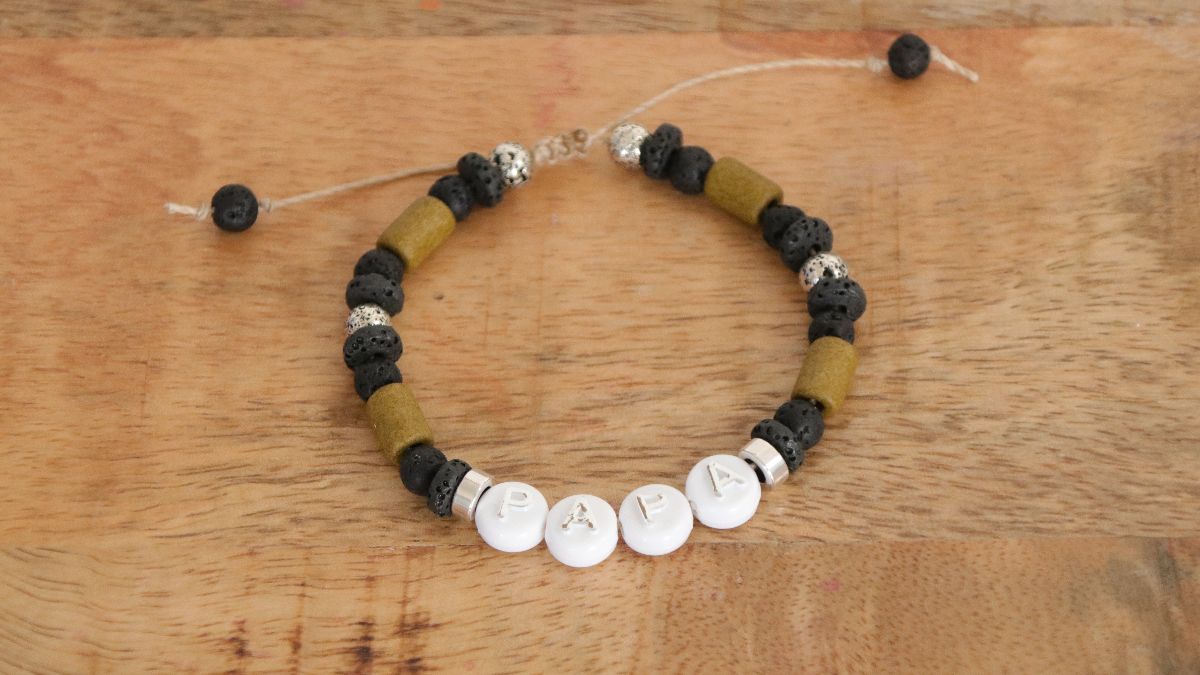 Father's Day alphabet beads bracelet adjustable bow