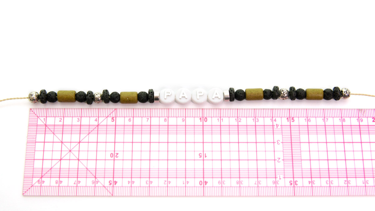 Father's Day alphabet beads bracelet adjustable bow : Step 1 Father's Day alphabet beads bracelet adjustable bow : Step 1