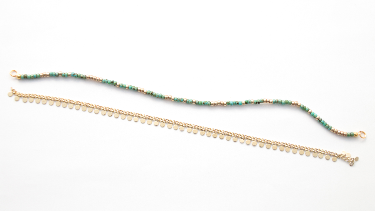 Anklet with fancy chain and Miyuki beads : Step 3