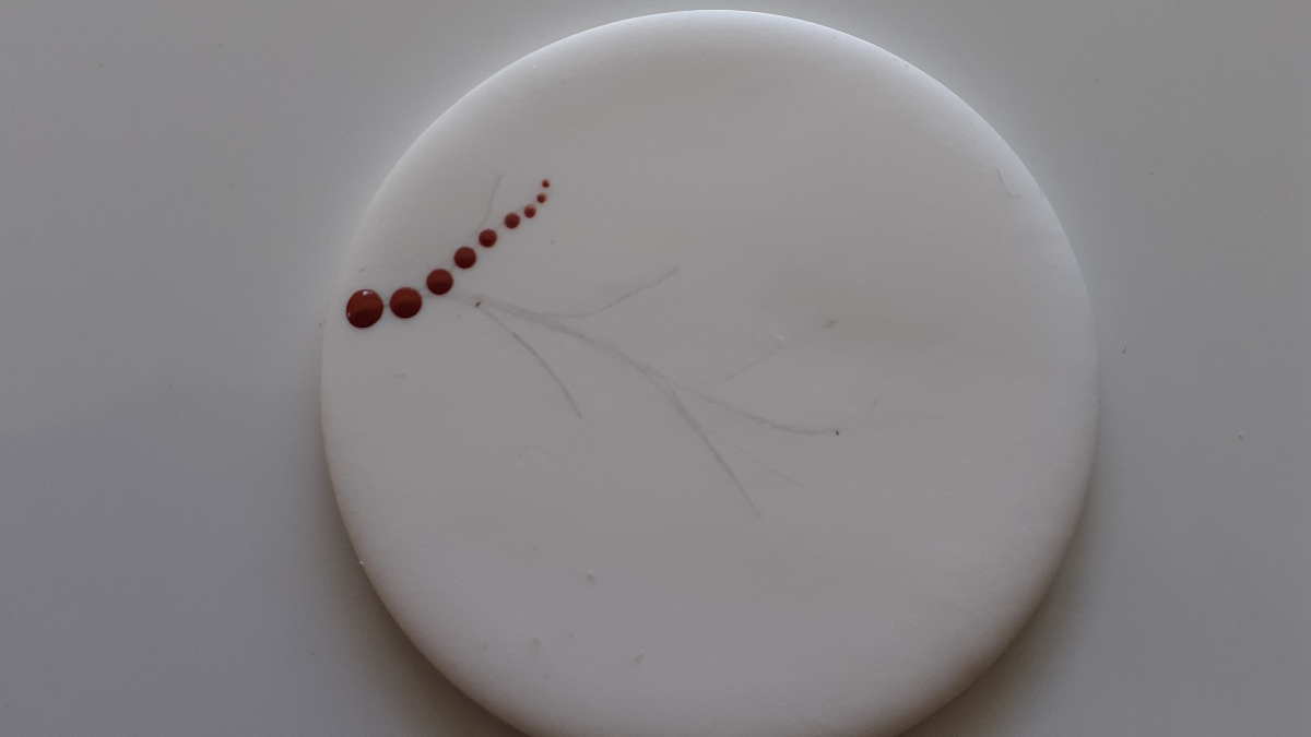 DIY Polymer clay pendant and flower design dotting tool technique : Step 4